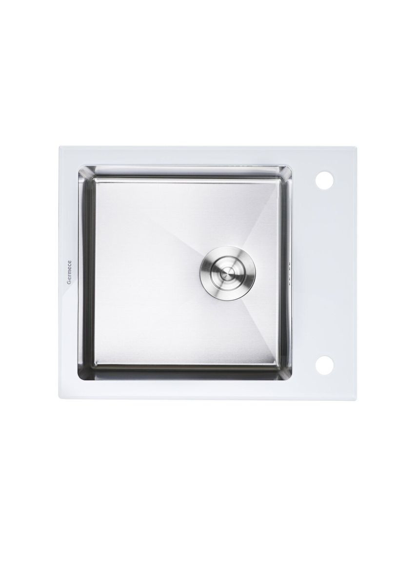 Кухонна мийка Handmade WHITE GLASS 600х510х200 Platinum (336934520)