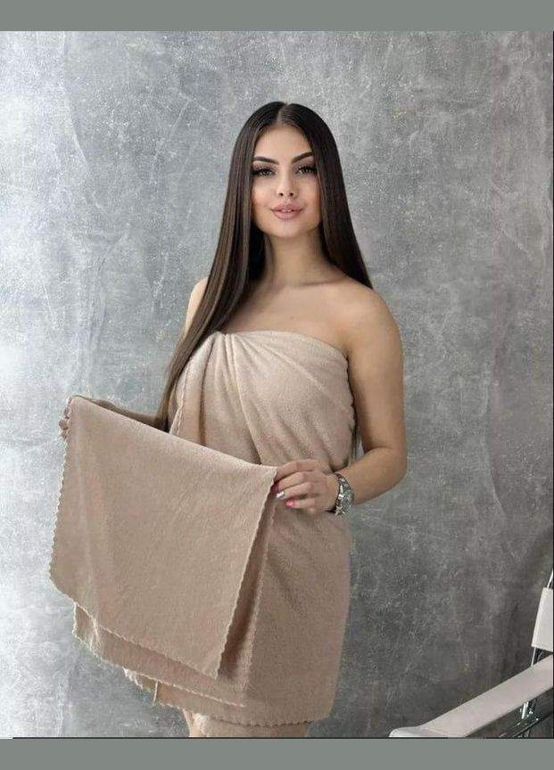 Набір рушників для тіла мікрофібра беж (П4К-rushnuk001-45) No Brand однотонний бежевий