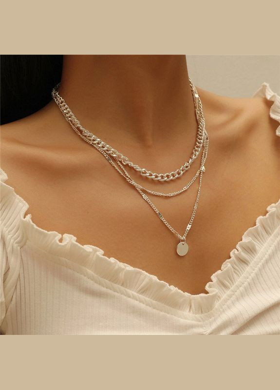 Тройная цепочка с подвеской кулоном (12-144) No Brand (314931056)