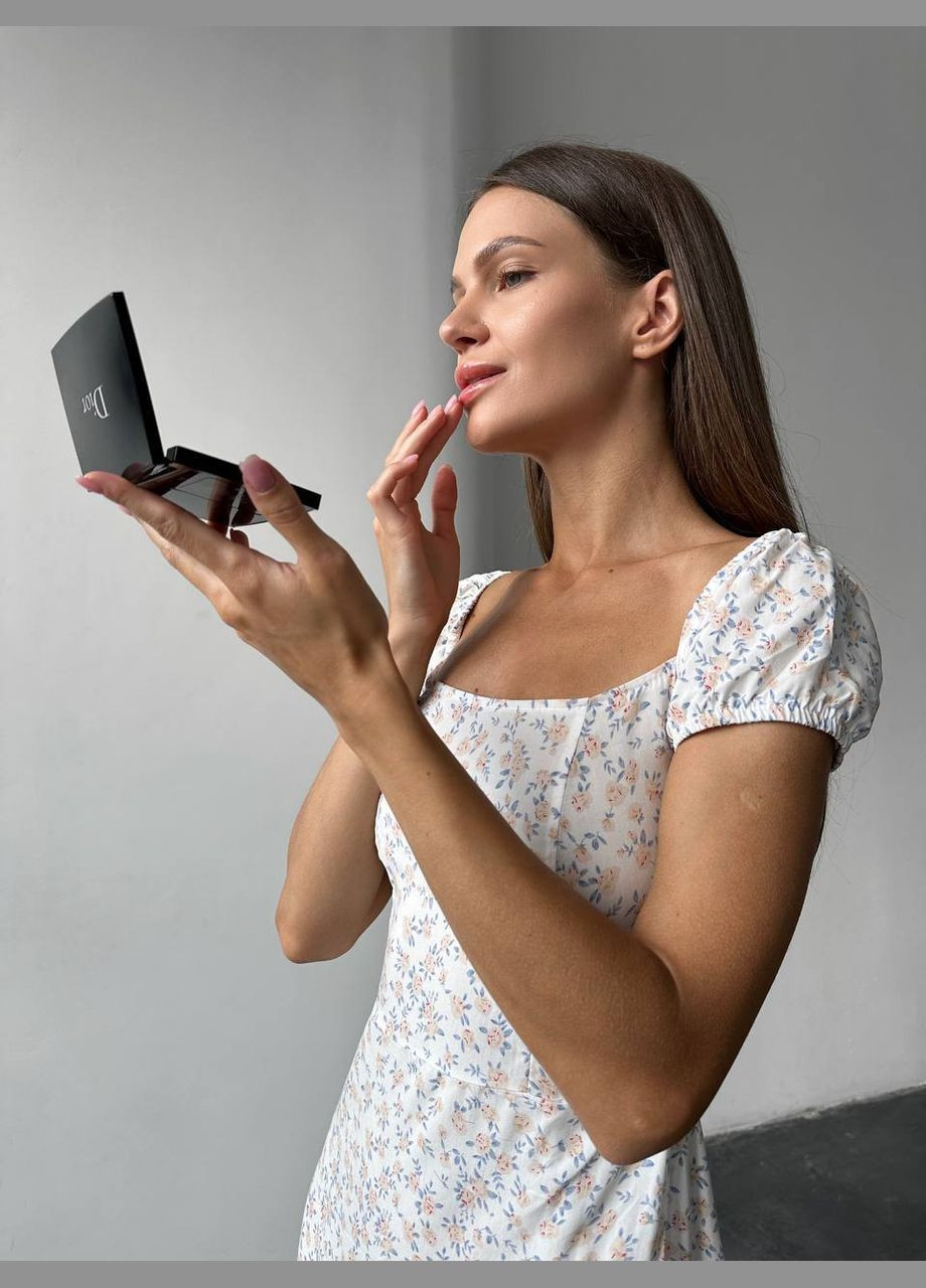 Белое кэжуал, коктейльное платье в цветочный принт No Brand с цветочным принтом