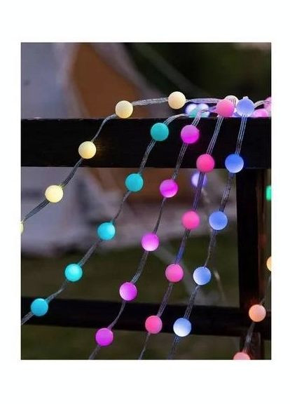 Гірлянда Розумна світлодіодна музична 100LED 10 метром кульки Multi різнокольорові USB керування від смартфона та пульта SunLamp (305663807)