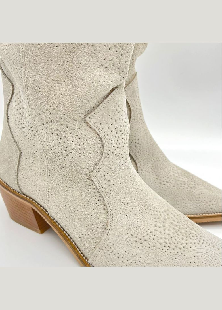 Напівчобітки-козаки жіночий бежеві з натурального замшу. Nemca (333935835)