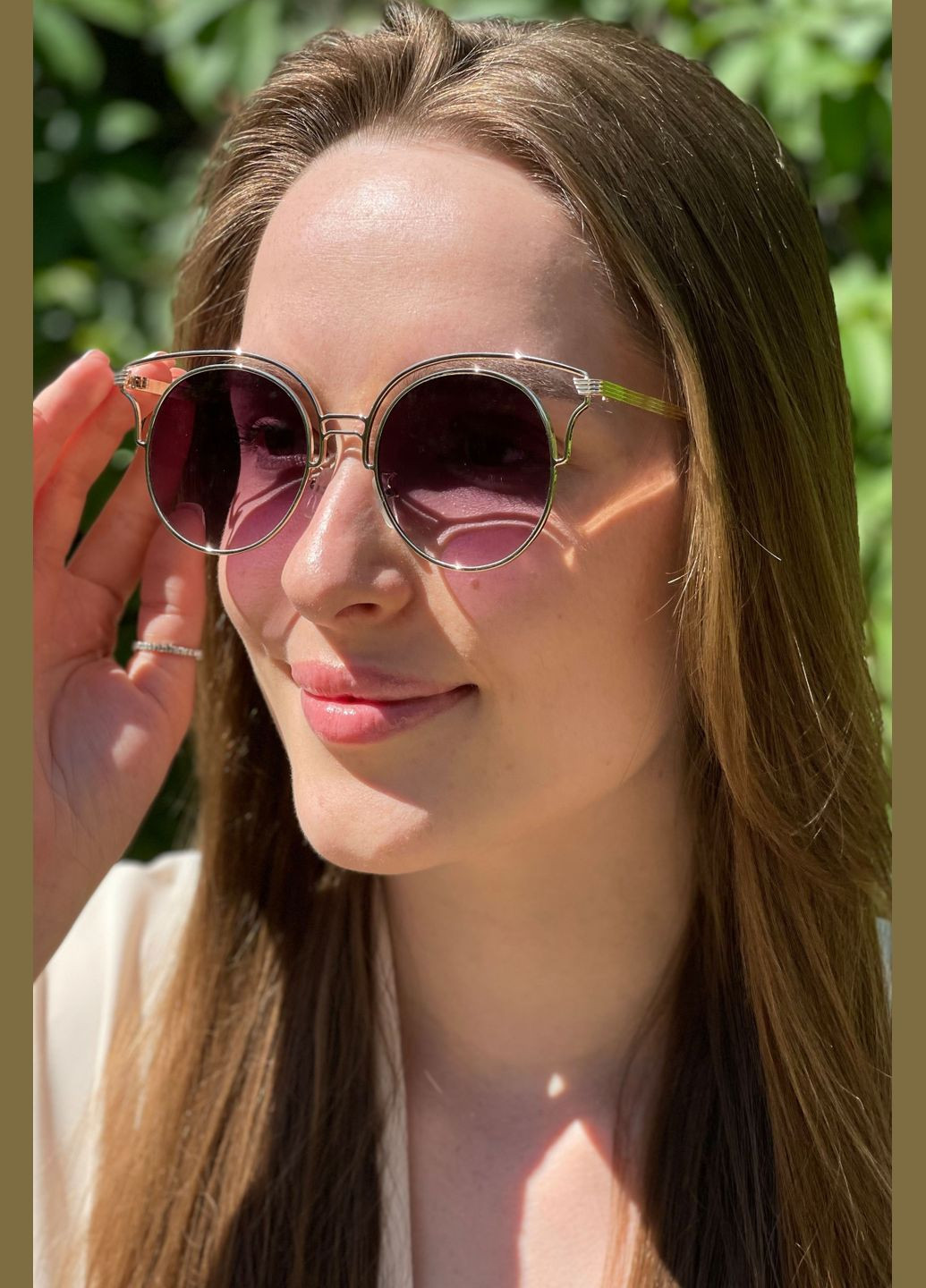 Окуляри жіночі золотистого кольору Let's Shop (299146776)