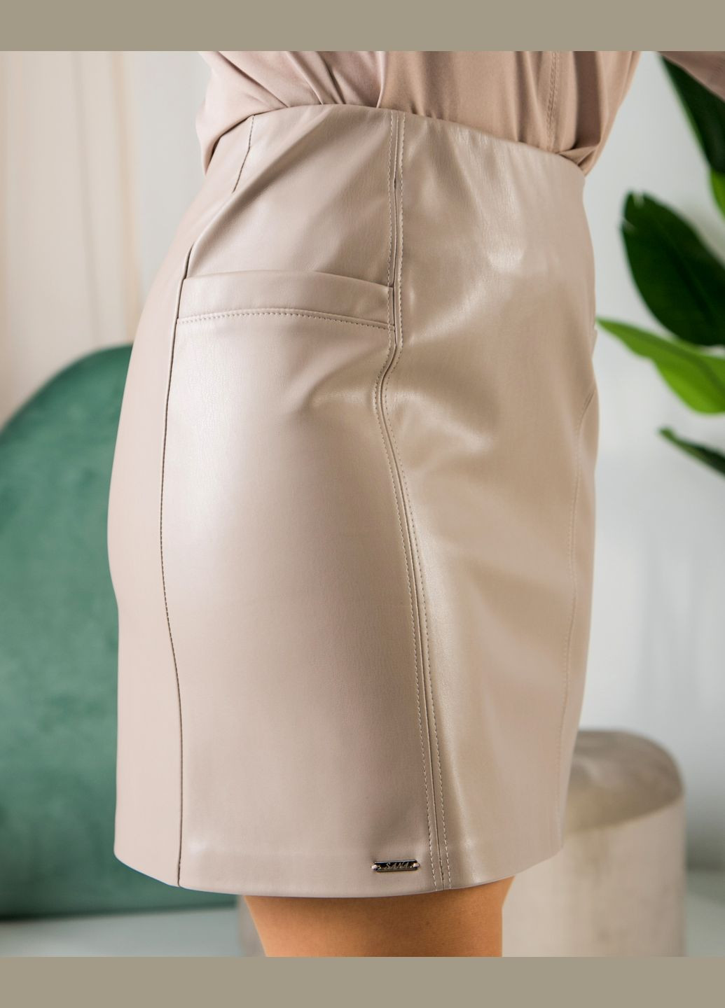 Молодіжна спідниця з еко-шкіри 183ЕД чорна No Brand (296657520)