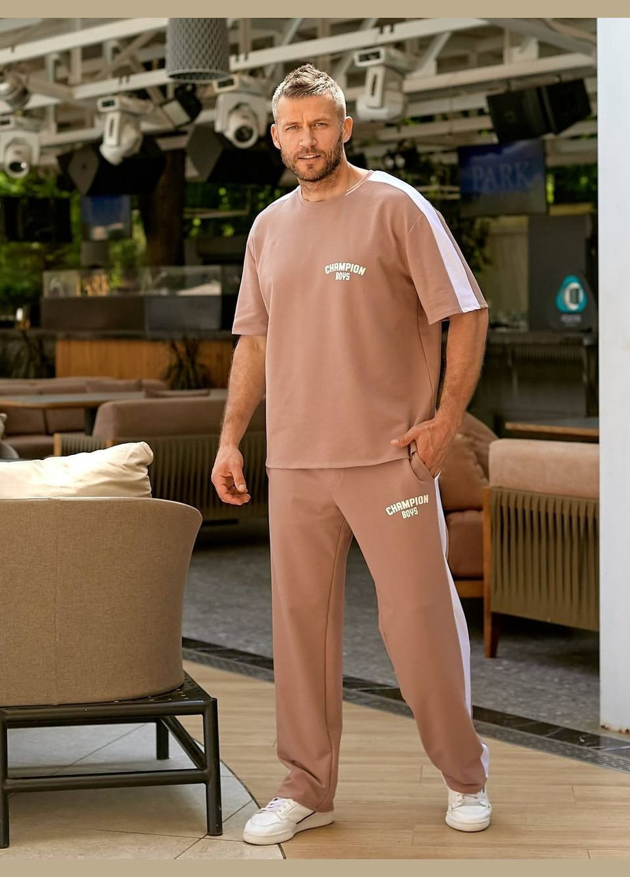 Бежевий демісезонний костюм (брюки, футболка) Fashion