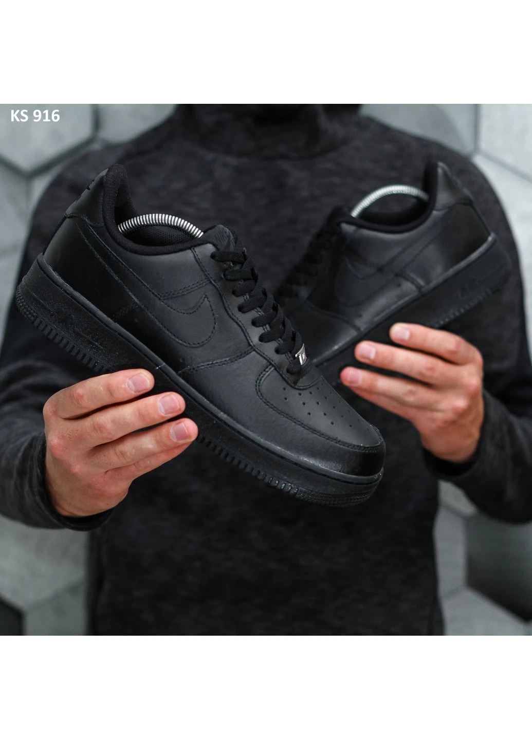 КРОСІВКИ ЖІНОЧІ NIKE AIR FORCE 1 LOW BLACK НАЙК АІР ФОРС 1 ЧОРНІ No Brand чорні демісезони (391949622)