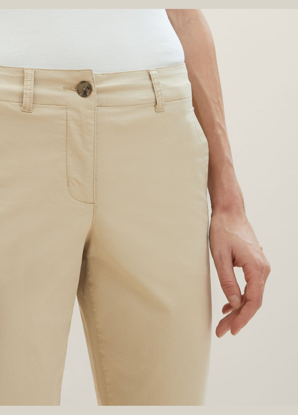 Бежевые кэжуал демисезонные брюки Tom Tailor