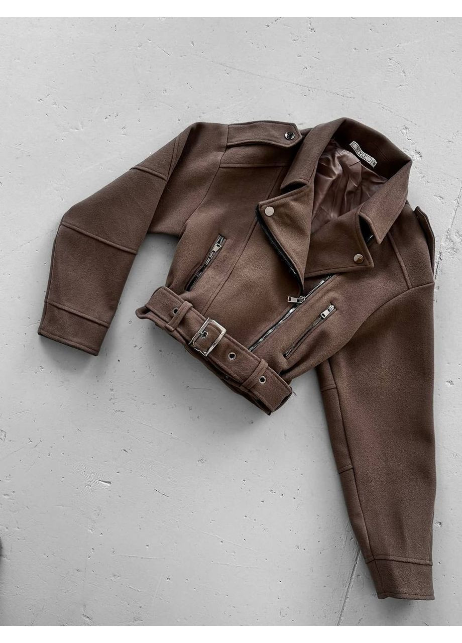 Коричневая демисезонная косуха женская косуха No Brand