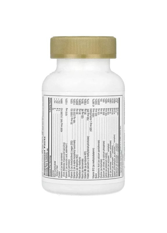 Мультивитамины расширенная формула Multi-Vitamin Source of Life Gold, 90 таблеток Nature's Plus (361117502)