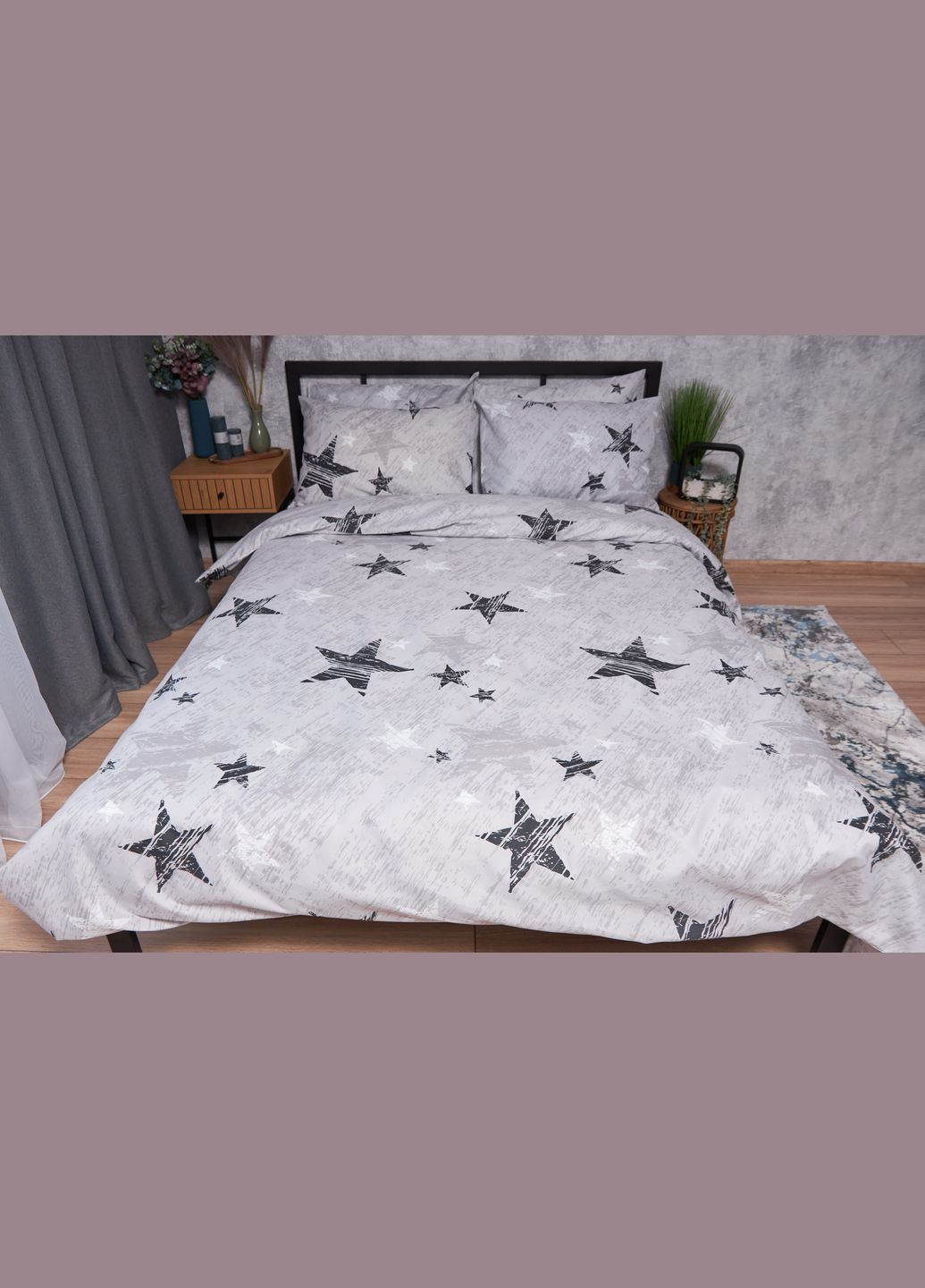 Комплект постельного белья Микросатин Premium «» евро 200х220 наволочки 4х70х70 (MS-820002382) Moon&Star starlight (286762252)
