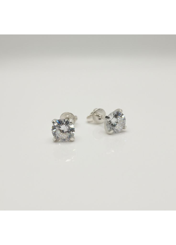 Серьги 'Королёк' серебро 925° 2,09г. винтики белые камни (2335) Elis-s (362045768)
