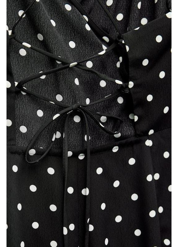 Черное платье меди в горошек Zara