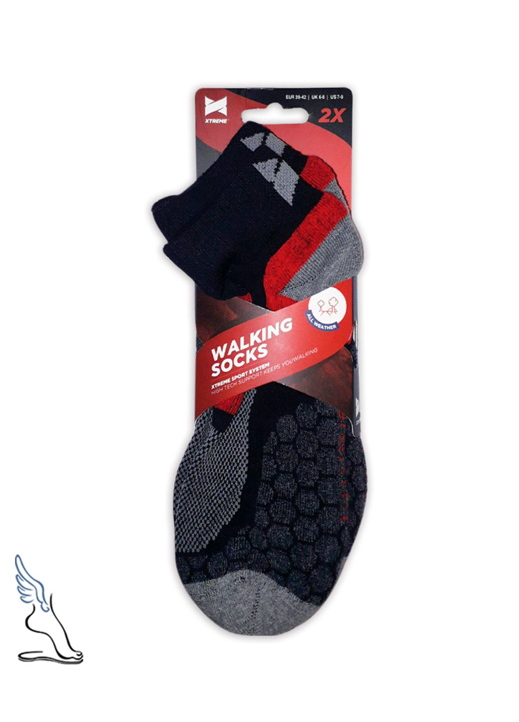 Комбіновані комплект термошкарпетки теплі, на холодну пору року, спортивні, для бігу 2 пари Run смужки (308861473)