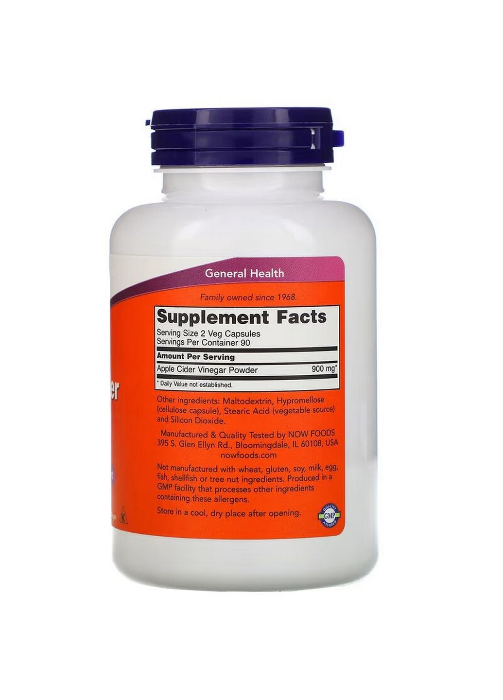 Натуральна добавка Apple Cider Vinegar 450 mg, 180 капсул Now (293419618)