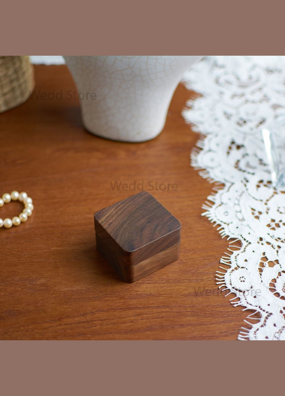 Весільна скринька для обручальних кілець SOHO Дерев'яна Коробочка-шкатулка для двох кілець футляр для обручок No Brand (338436943)
