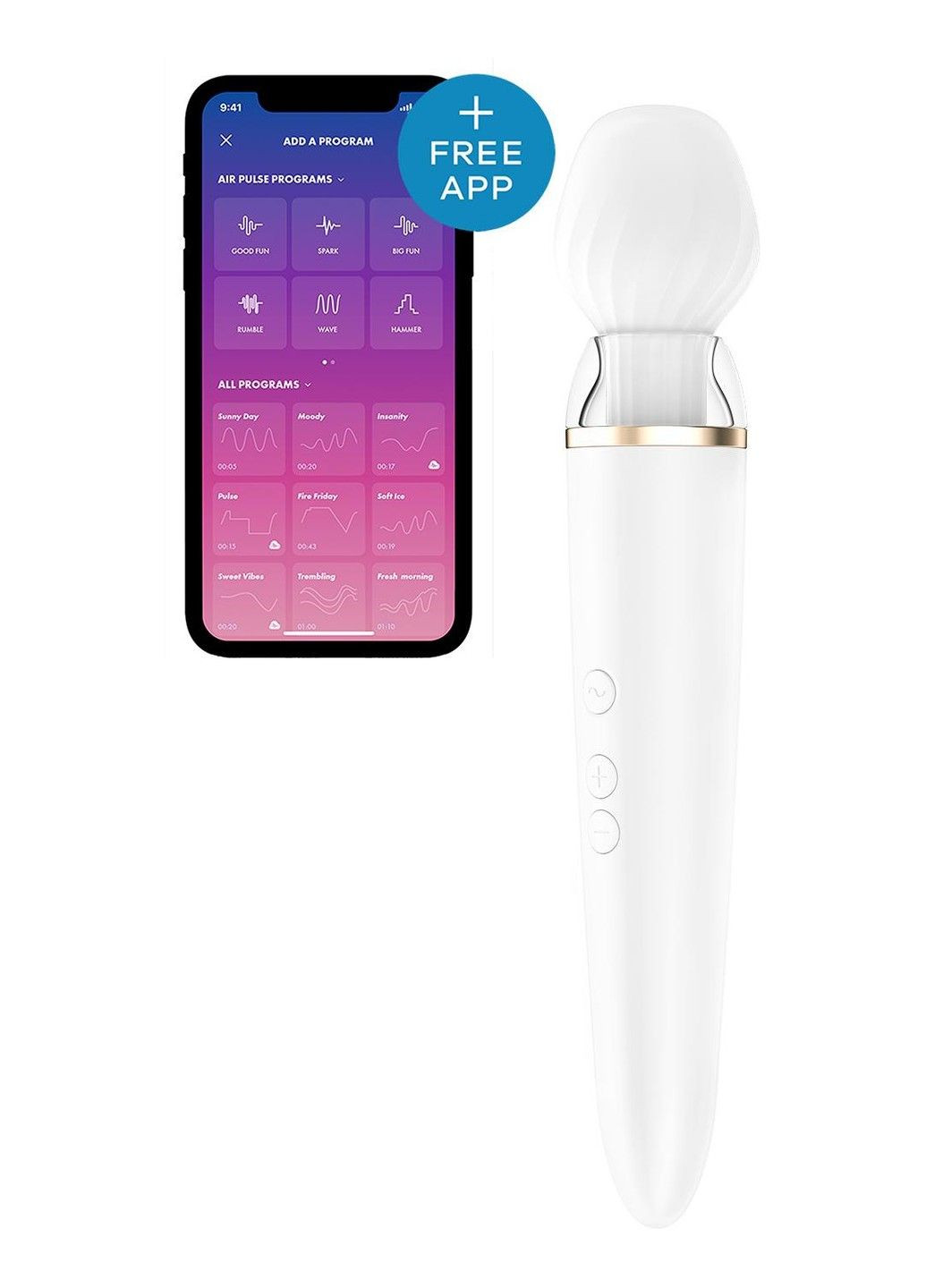 Смарт массажер-микрофон Double Wand-er Connect App Satisfyer (289784663)