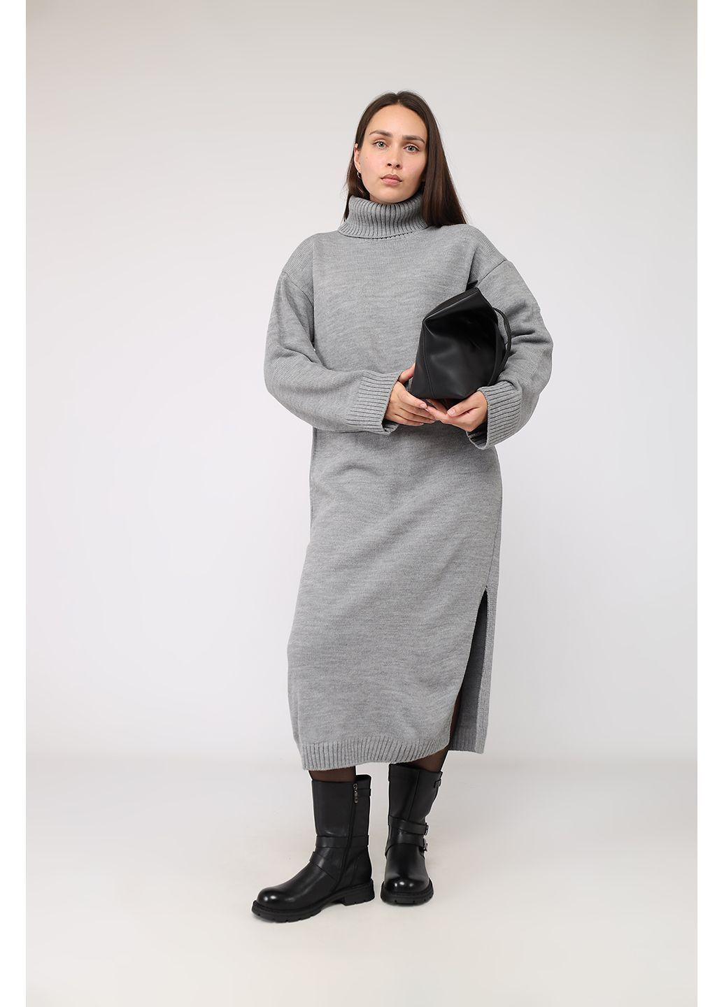 Сіра сукня жіноча колір сірий цб-00285742 Yuki