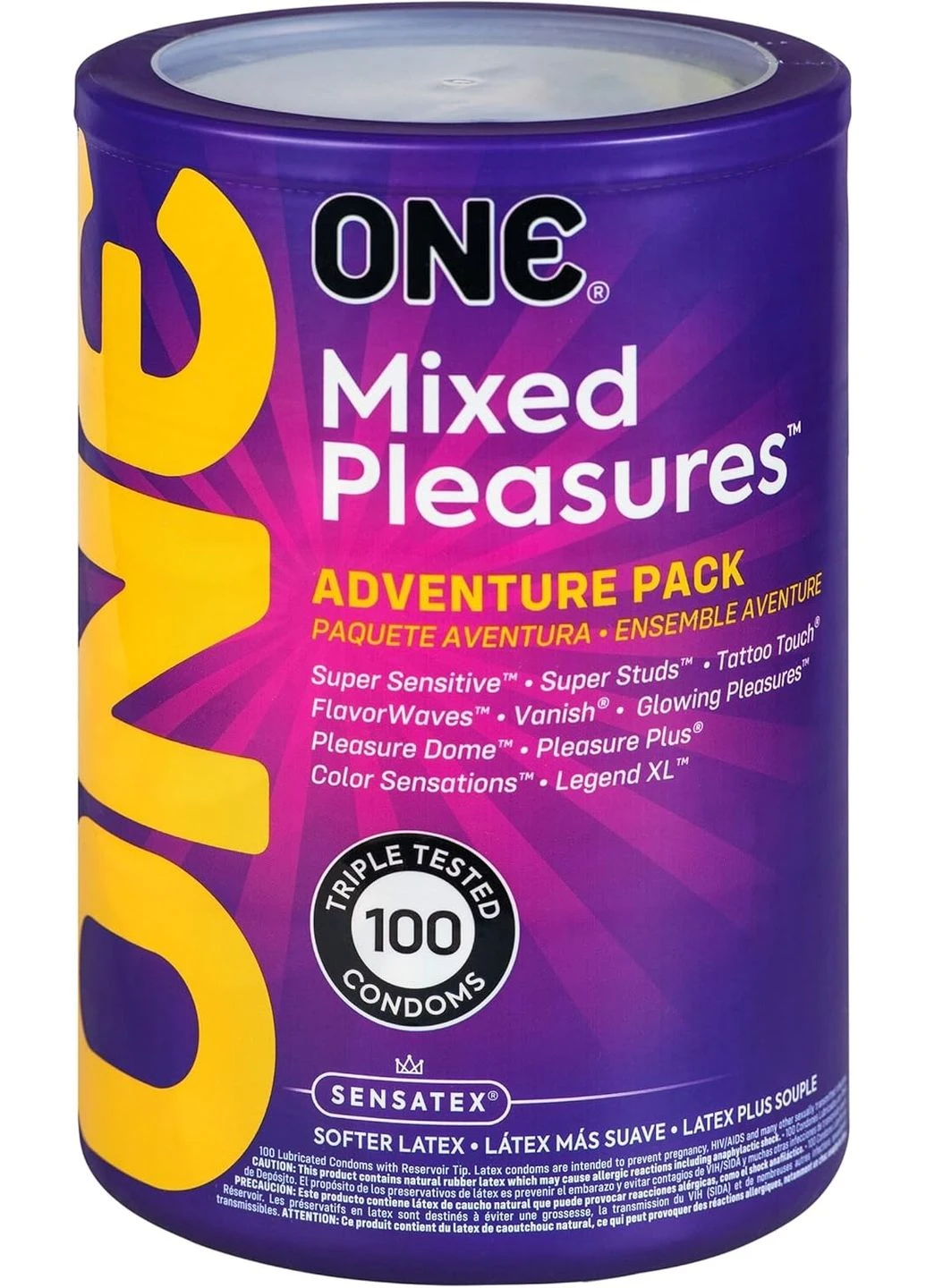 Набір презервативів Mixed Pleasures мікс для різних відчуттів 100 шт One (301649663)