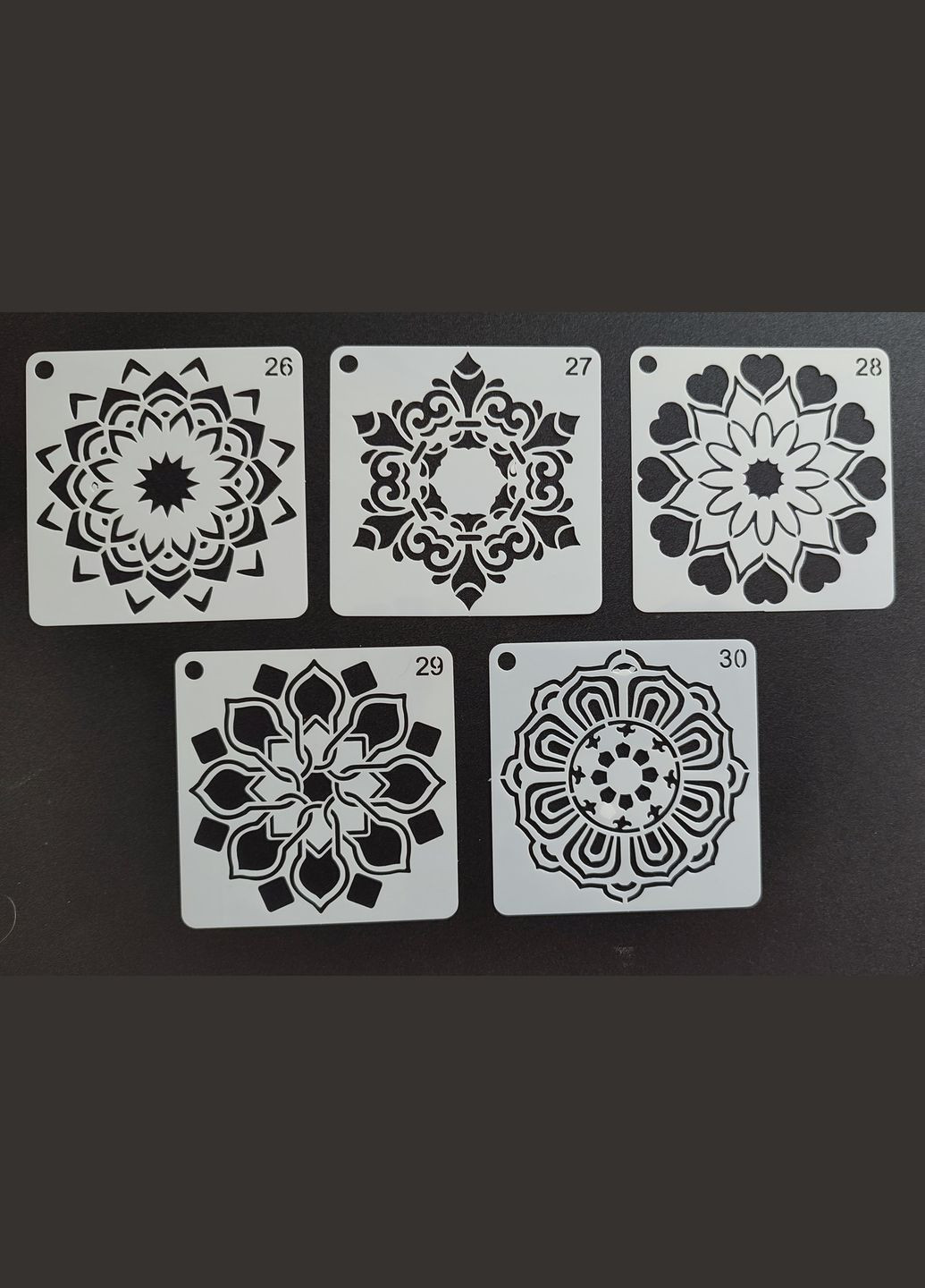 Набор 5 шт. трафаретов для бодиарта 2627282930 No Brand (302242238)