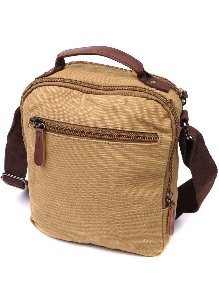 Мужская текстильная сумка через плечо песочная кроссбоди 22239 Vintage (329195751)