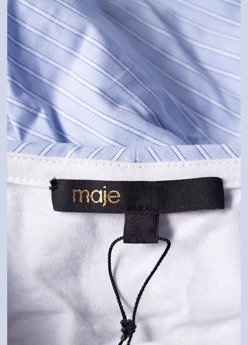 Белая стильный топ блузка Maje топ блуза з комірцем