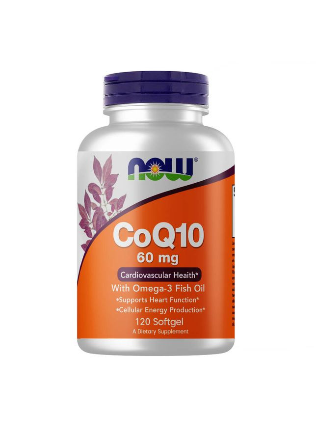 Натуральна добавка CoQ-10 60 mg with Omega-3 Fish Oil, 120 капсул Now (324421600)