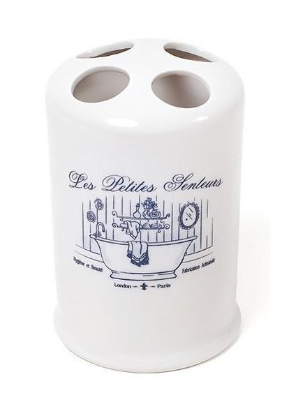 Подставка LE BAIN Silver Ø8.7х13.4см для зубных щеток, фарфор Bona (297366454)