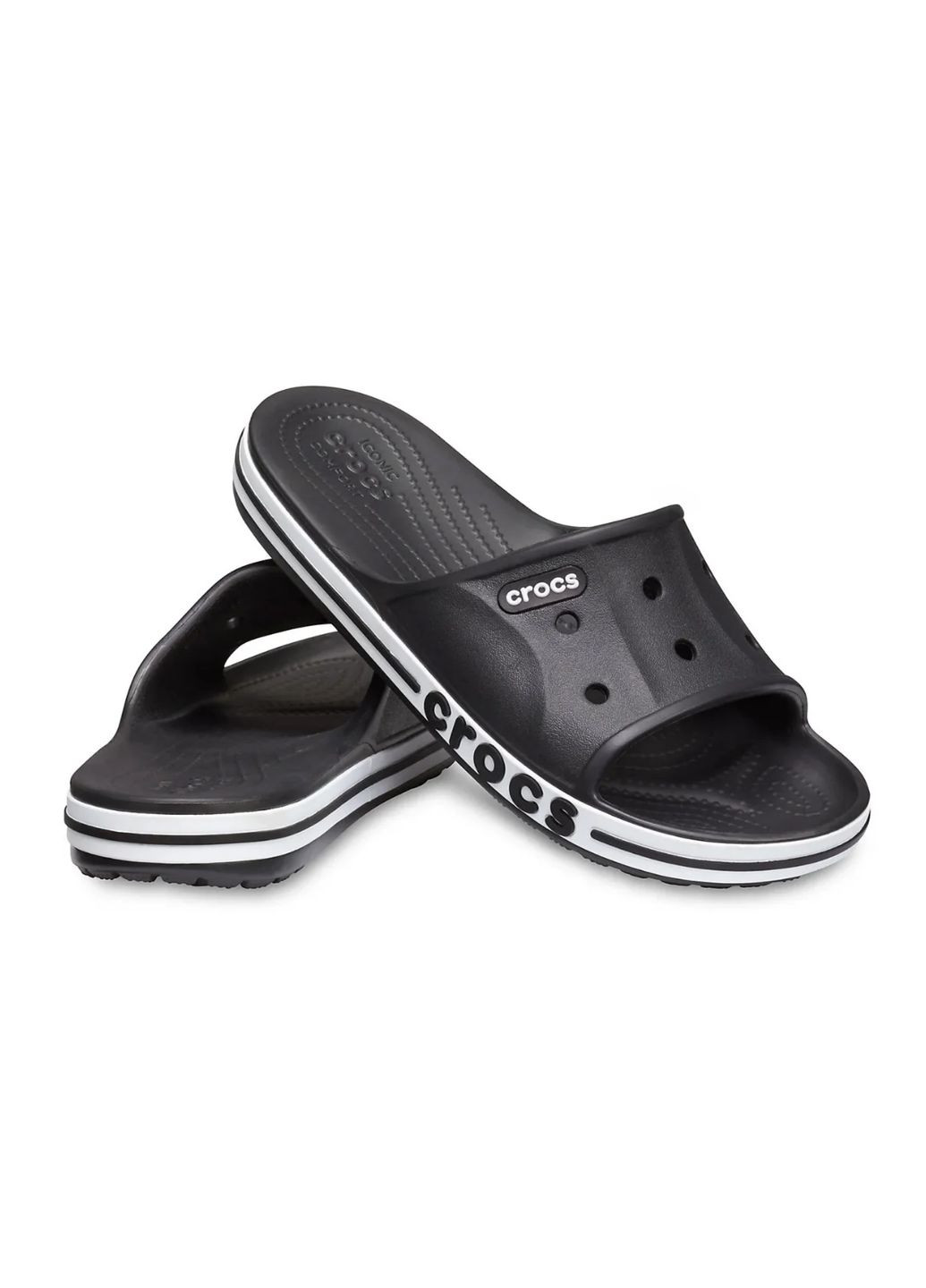 Черные повседневные, пляжные шлепанцы кроксы Crocs