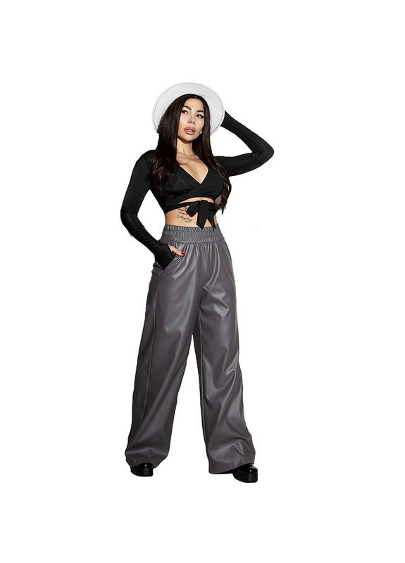 Шкіряні штани палаццо E2-K Бежовий, (06399650) TOTALFIT (315695199)