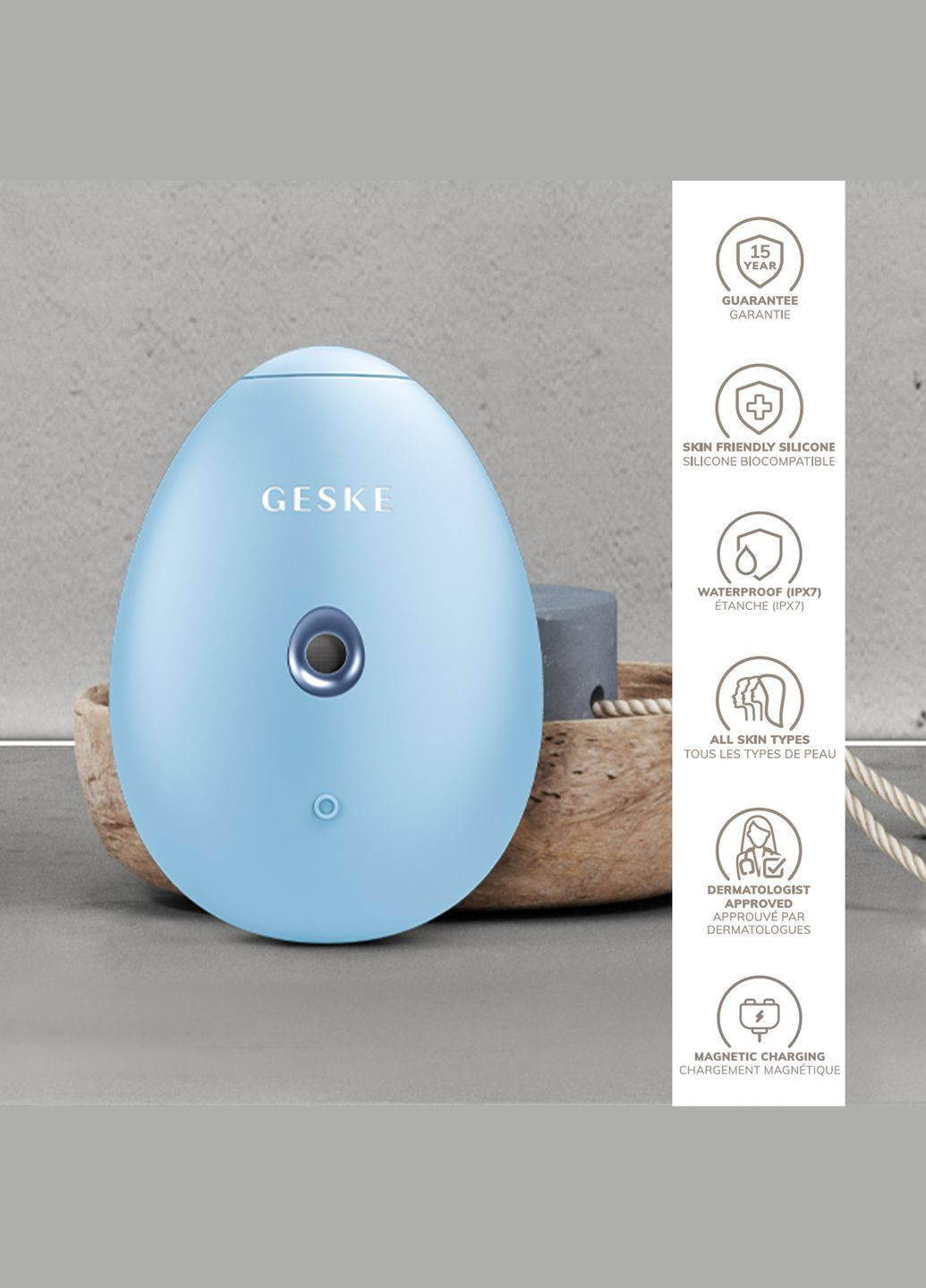 Електронний освіжувач для зволоження обличчя Facial Hydration Refresher 4в1 aquamarine GESKE (341526151)