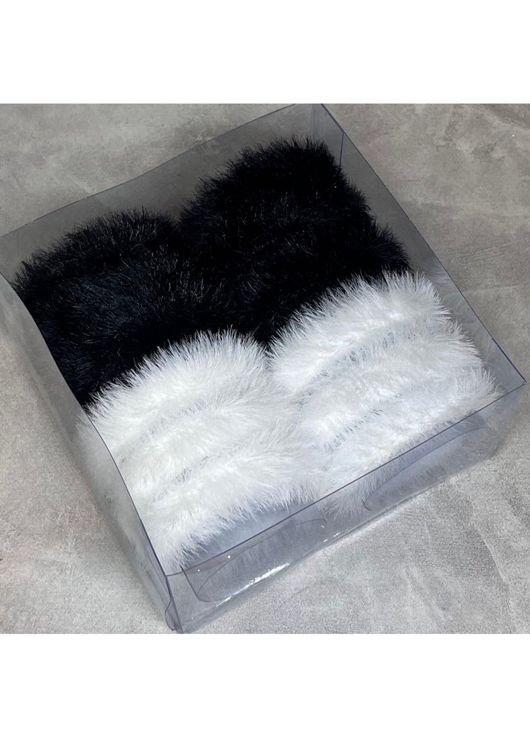 Набір гумок для волосся зі штучним хутром, розмір 5*1,5 см, різнокольоровий, 12 шт у коробці, арт 019289 No Brand (365655763)