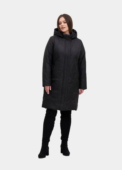 Черная демисезонная женская демисезонная куртка большого размера куртка-пальто SK