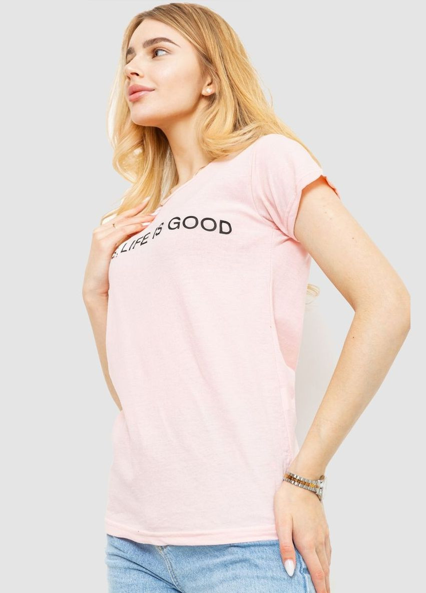 Розовая демисезон футболка женская с принтом, цвет красный, Ager