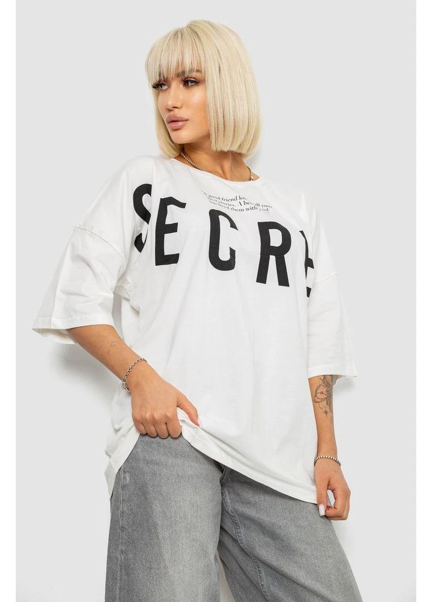 Футболка женская с принтом, цвет светло-бежевый, 244R3008-1 No Brand - (381067901)