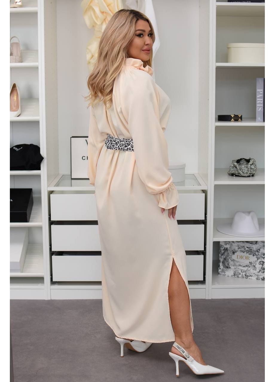 Молочное праздничный, вечернее, кэжуал женское платье больших размеров Style Point однотонное