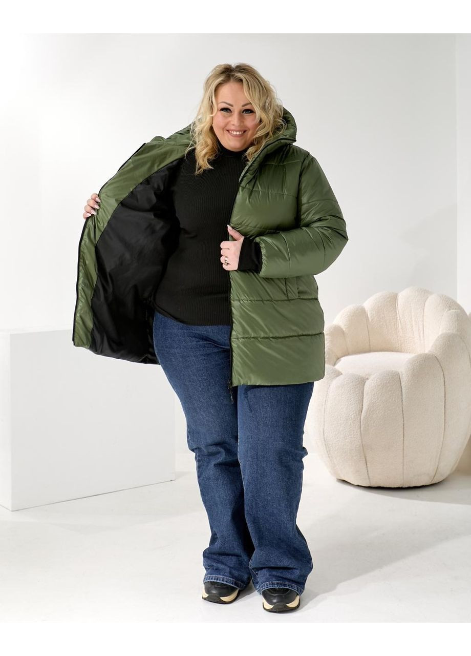 Оливкова (хакі) демісезонна утеплена куртка, колір хакі Fashion