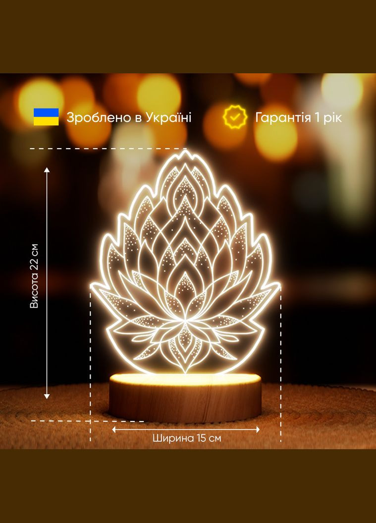 Світильник-нічник від USB "Водяна лілія" Lampic (308250565)