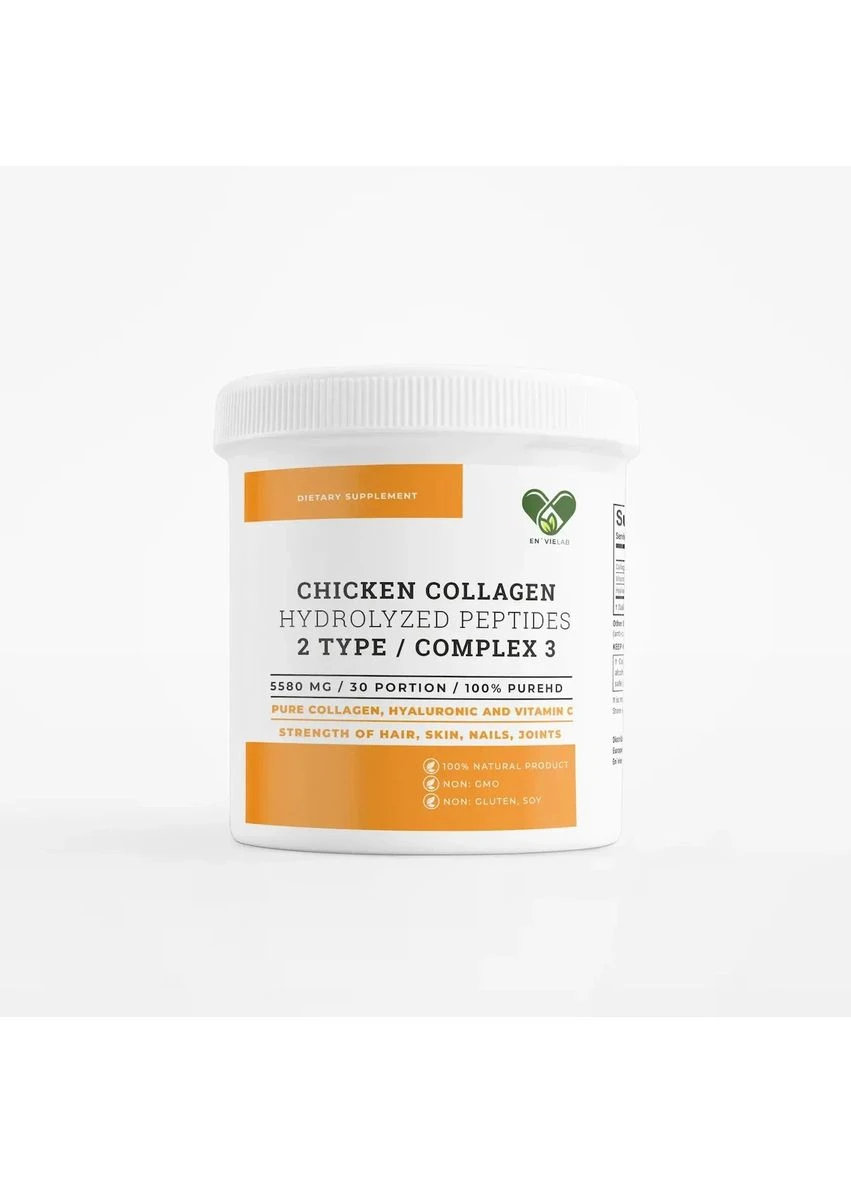 Колаген курячий 2 типу з гіалуроновою кислотою та вітаміном C 5330 мг Chicken Collagen Complex 3 Лісові ягоди 30 порцій En`vie Lab (400001644)