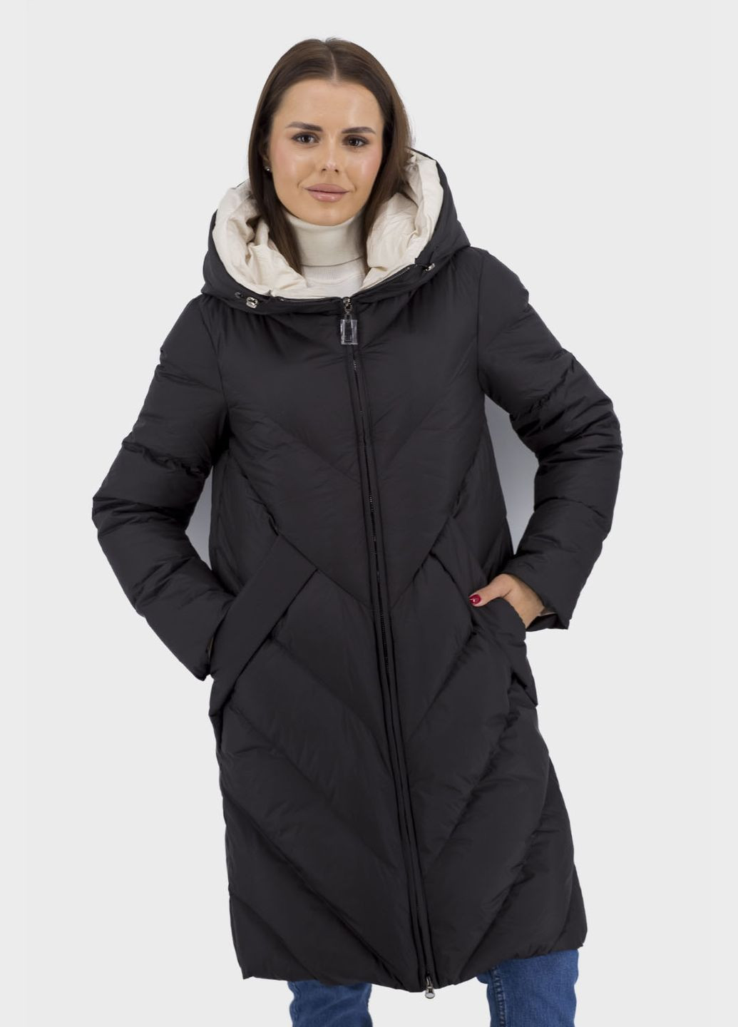 Чорний зимній Пуховик No Brand