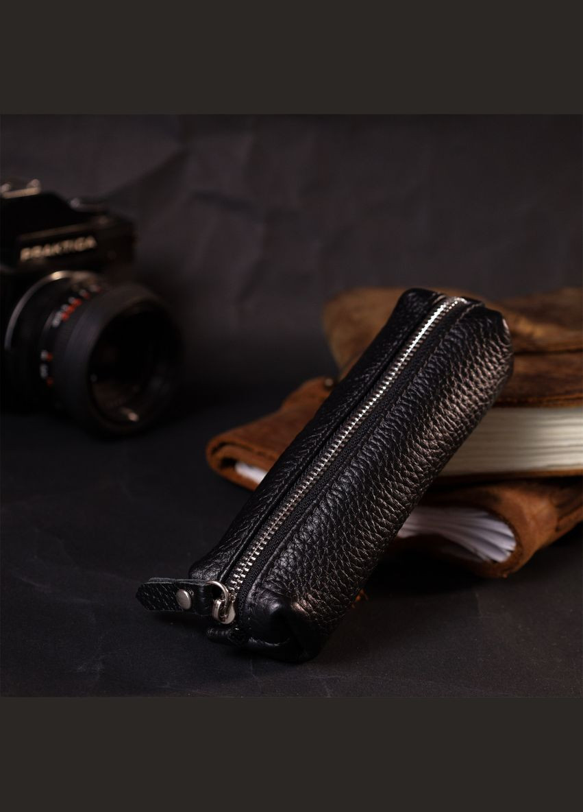 Практична шкіряна ключниця 11637 Чорний Grande Pelle (298570186)