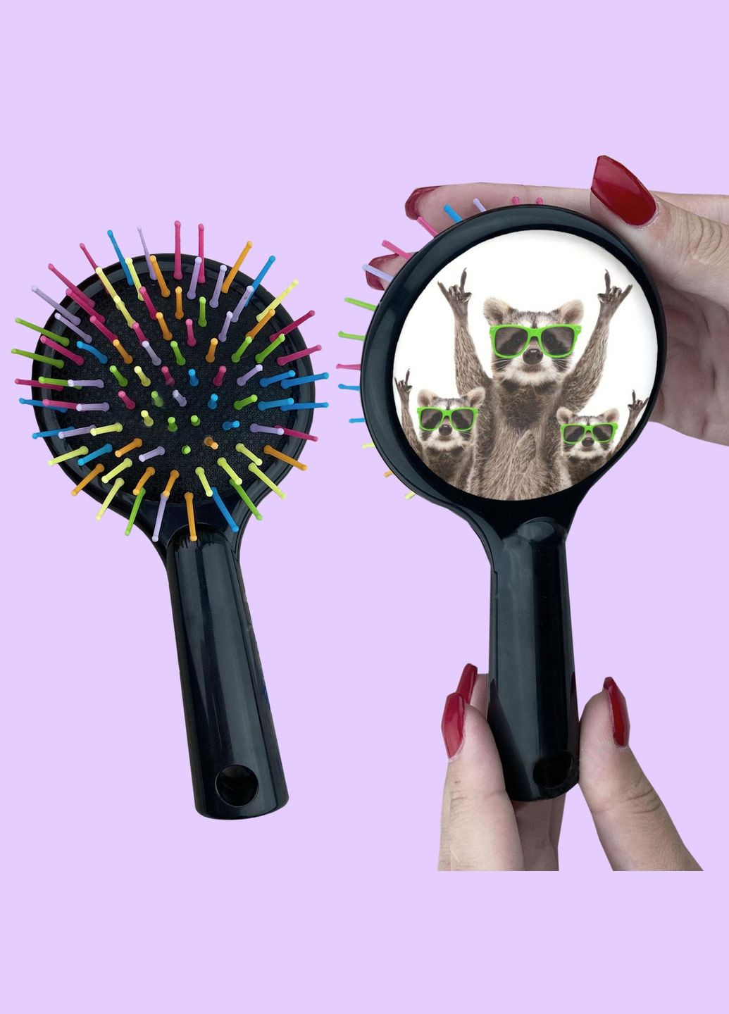 Расческа для волос с рисунком #00011 Черный No Brand (315042587)