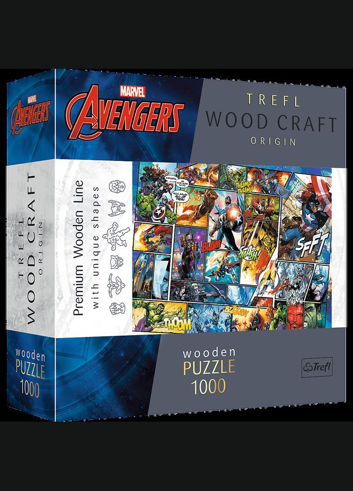 Пазлы фигурные из дерева (1000 эл.) "Комиксы Марвел" (20165) ( ) Trefl (328945784)