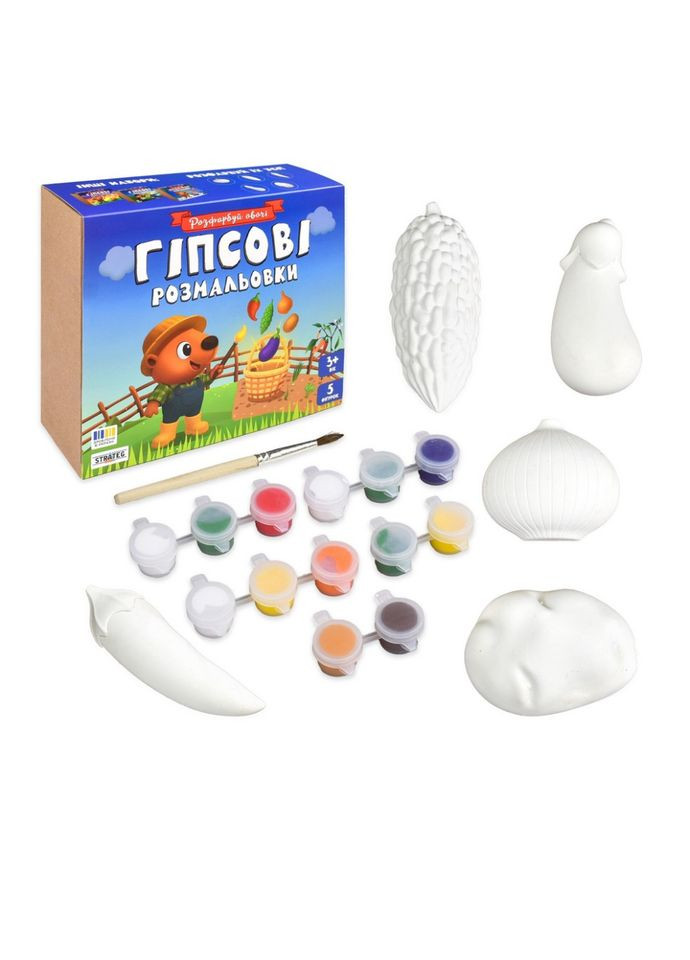 Набір для творчості Гіпсові розмальовки "Розфарбуй овочі" 31000 Strateg (370218540)