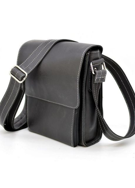 Сумка планшет через плечо из натуральной кожи мужская для документов и для телефона средняя Черный 40117 TARWA (361348808)