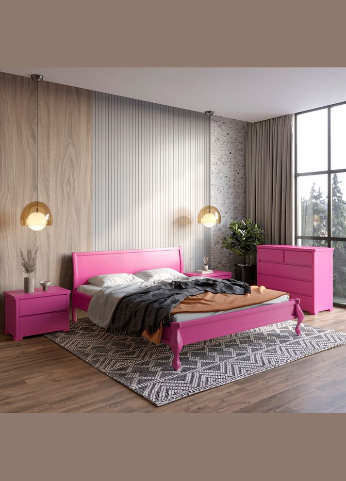 Двоспальне дерев'яне ліжко Палермо (S2060R30B) 140х190 см (MBG-11373) Mebigrand (368282548)