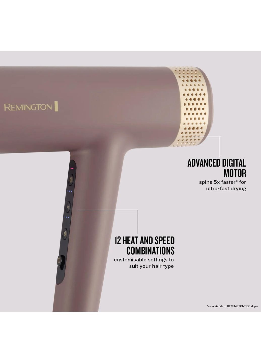 Фен AIRvive, 1600Вт, 3 режими, дифузор, іоніз-я, хол. обдув, фіолетово-золотий Remington (363832604)