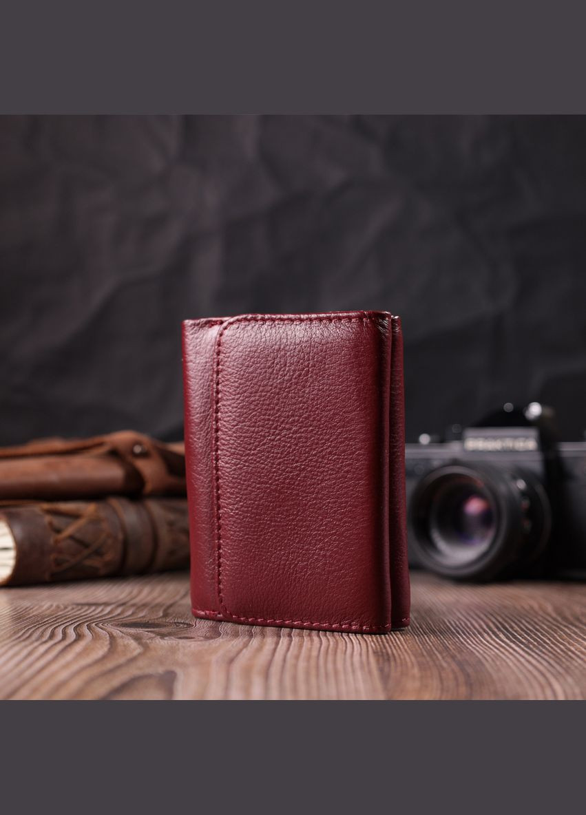 Кожаный женский кошелек с монетницей 22507 Бордовый st leather (306881609)