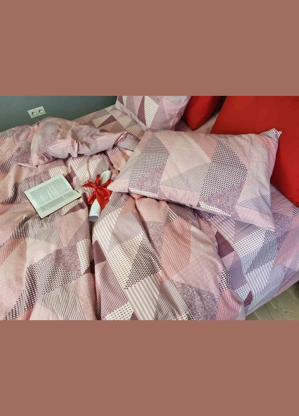 КПБ 145x215 см 50x50 см ( КТ_pvu_6302_38_50x50 ) Комфорт-текстиль Фланель Печворк рожевий (316086193)