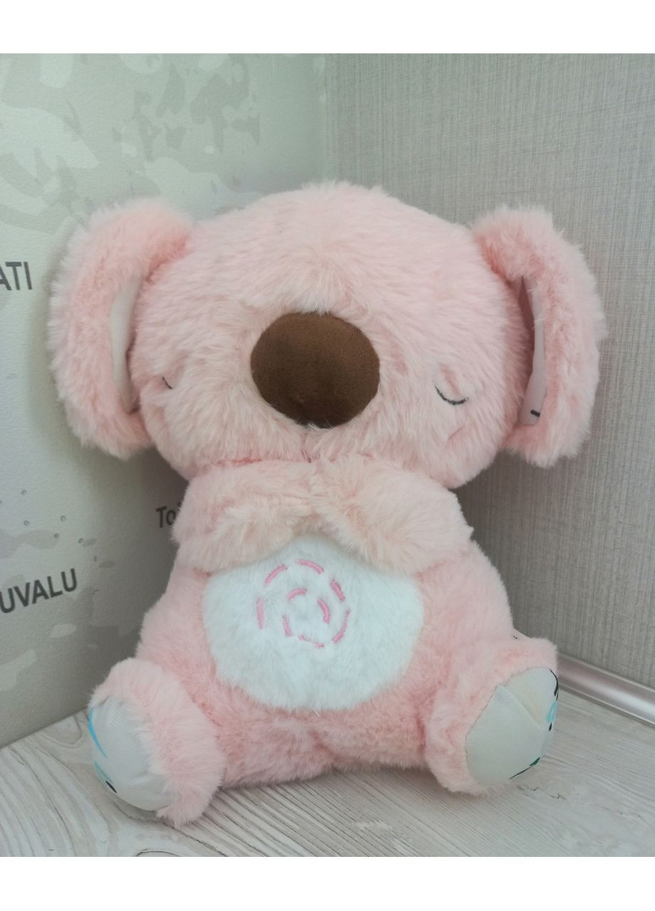 М'яка іграшка нічник Казкова Коала з функцією дихання, мелодія 30 см, рожевий колір No Brand (360983866)