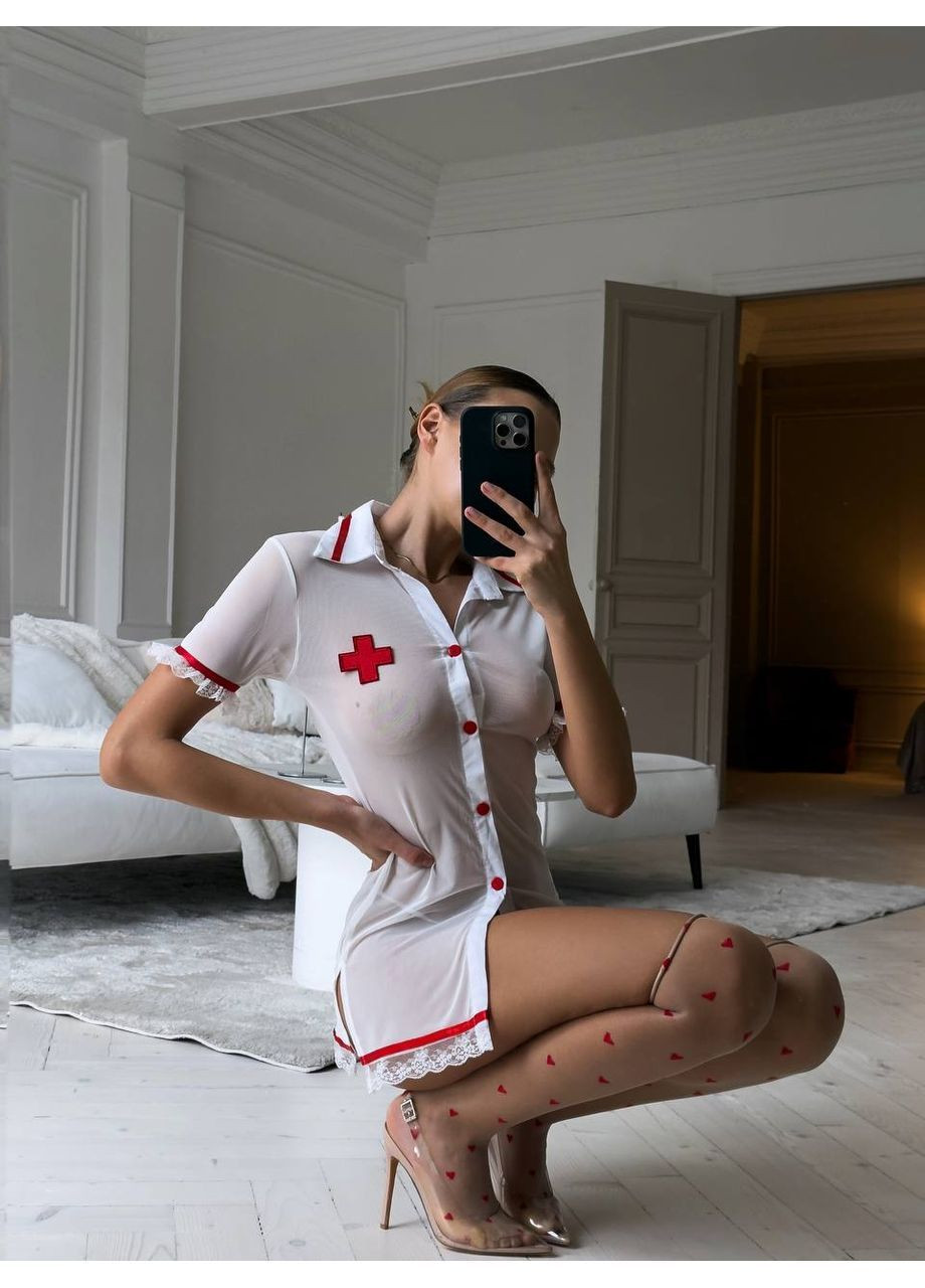 Белый демисезонный игривый образ медицинской сестры Vakko